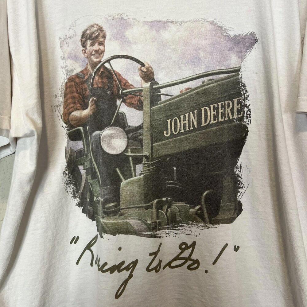 Vintage 90s John Deere “Riding To Do” Tractor Shirt Size XL - Picture 2 of 4